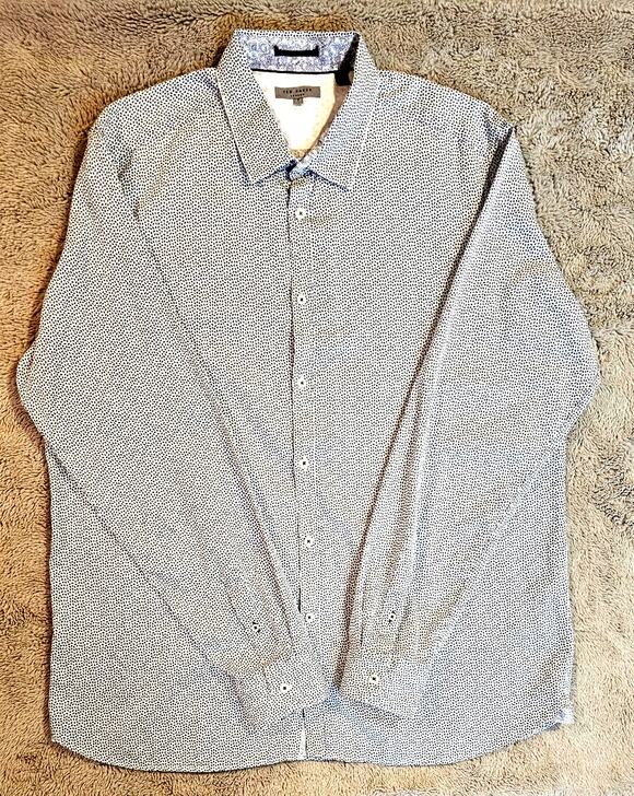 Ted Baker Other - Ted Baker London Button Down Shirt, 100% Cotton, TB Sz 7  Blue/ White